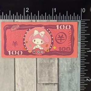🌀10/$10🌀 Sanrio Banknote Reusable Waterproof Vinyl Sticker Decal